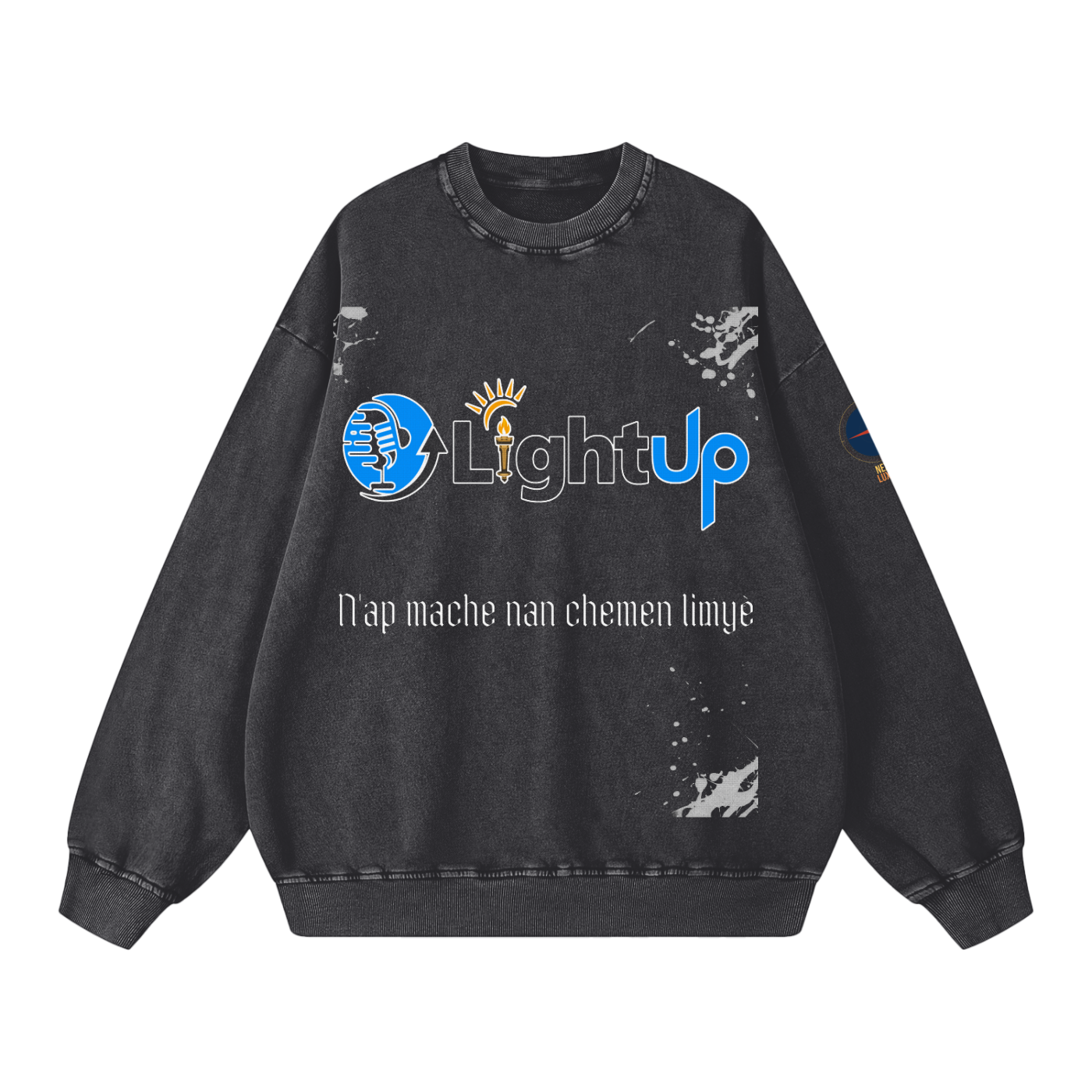LightUp Snow Washed Oversized Sweatshirt | Nexus Luxora
