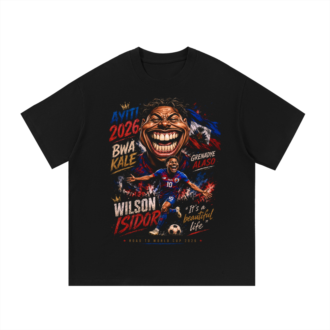 Wilson Isidor Haiti Tee — Ayiti Bwa Kale 2026 | Nexus Luxora