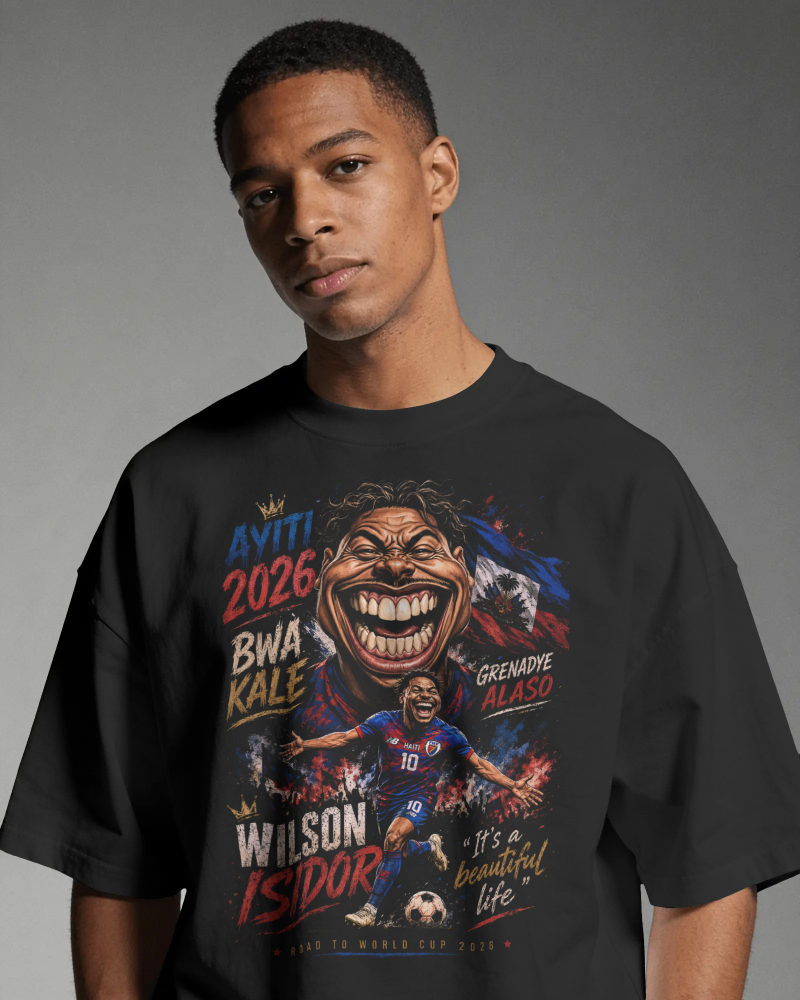 Wilson Isidor Haiti Tee — Ayiti Bwa Kale 2026 | Nexus Luxora