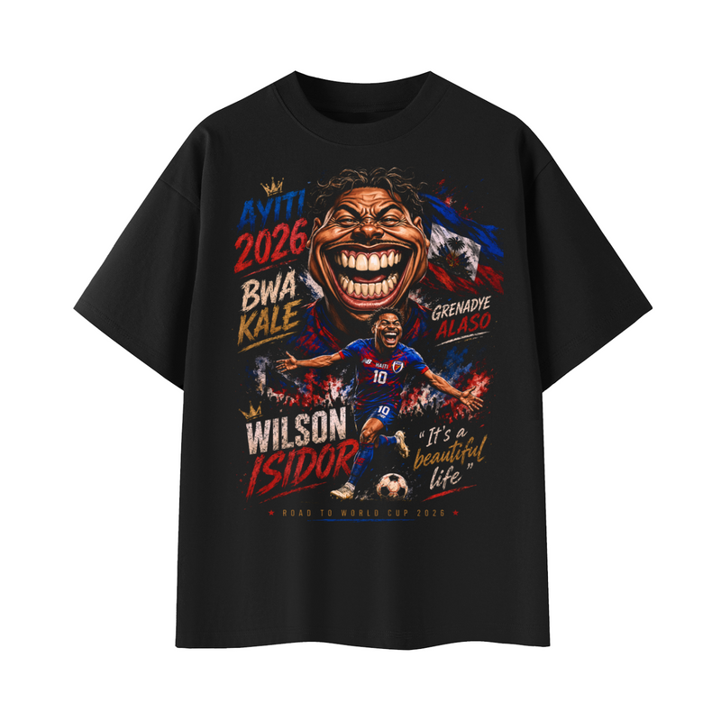Wilson Isidor Haiti Tee — Ayiti Bwa Kale 2026 | Nexus Luxora