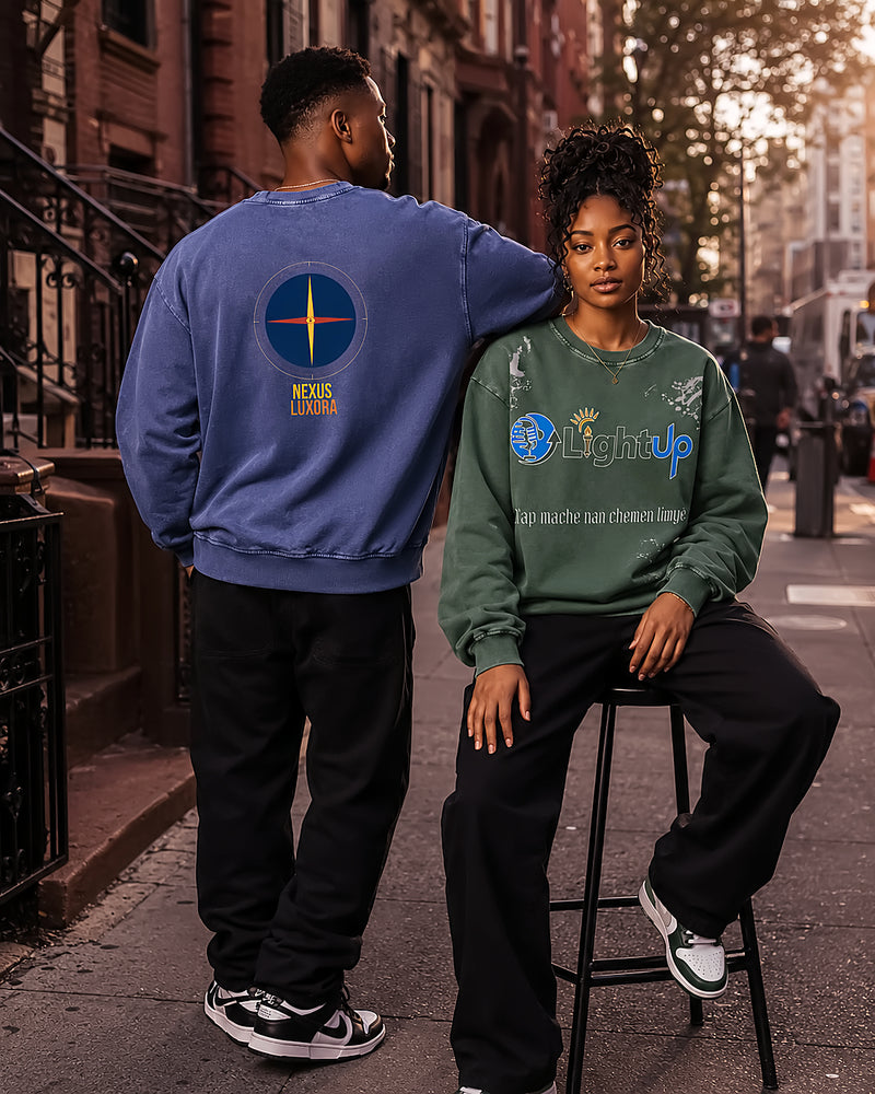 LightUp Snow Washed Oversized Sweatshirt | Nexus Luxora